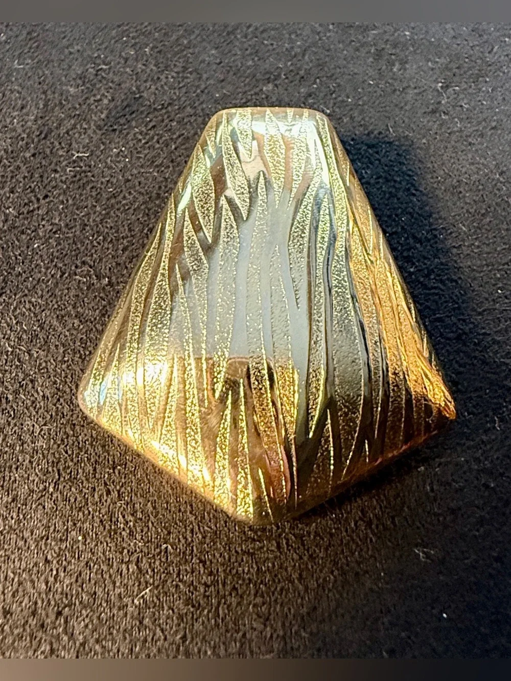 Vintage Gold Tone Geometric Scarf Clip
